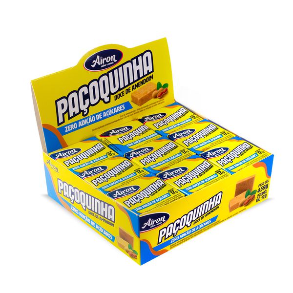 Paçoquinha Zero Quadrada Airon 459g (contém 27 unidades de 17g)