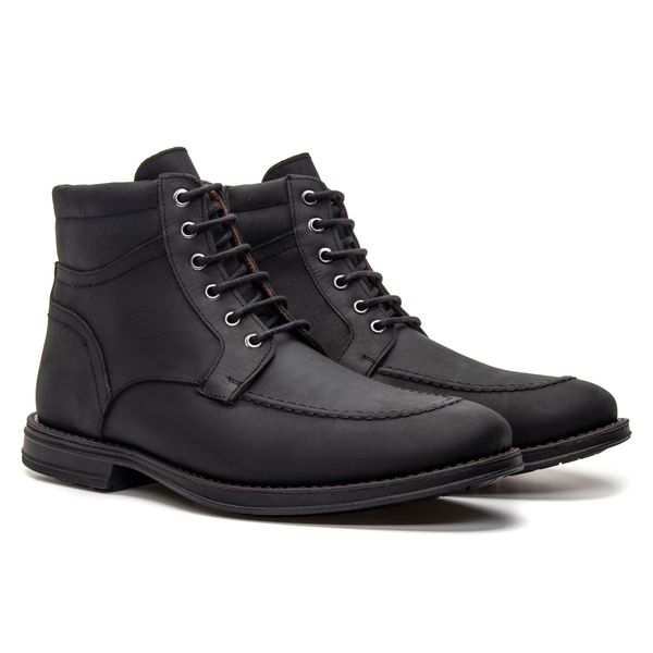 Bota Masculina Erick Couro Crazy Horse Preto