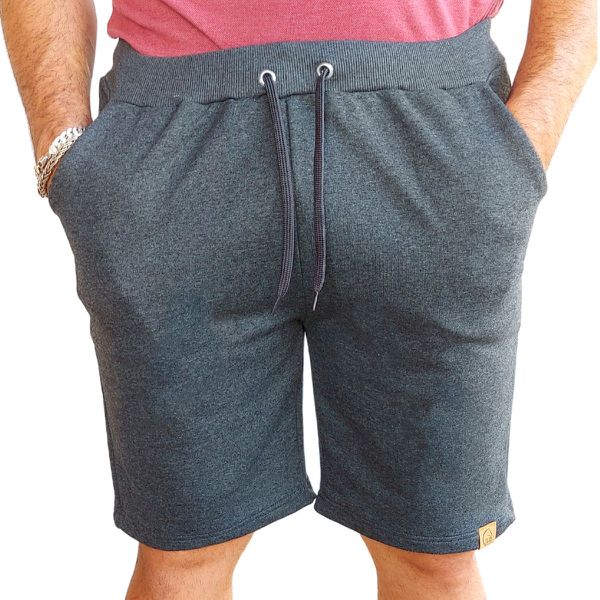 Bermuda Grafite Infantil Masculina Moletom Careca/moletinho/sem Felp