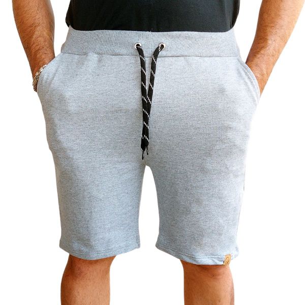 Bermuda Cinza Infantil Masculina Moletom Careca/moletinho/sem Felp 