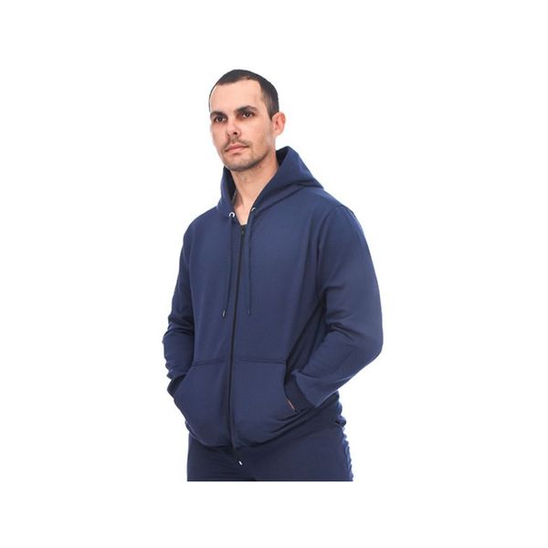 Blusa De Moletom Adulto C/ Zíper Jaqueta Azul-escuro