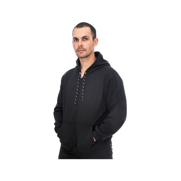Blusa De Moletom Adulto C/ Zíper Jaqueta Preto