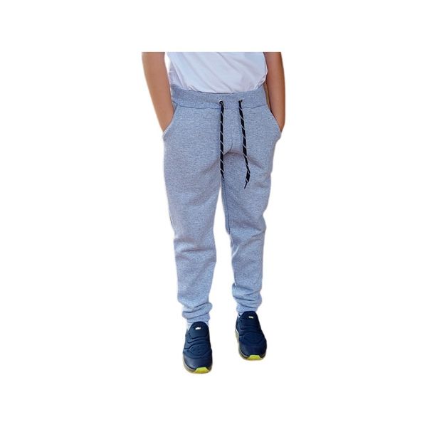 Calça Moletom Infantil Jogger C/ Elástico Feminina Masculina Cinza