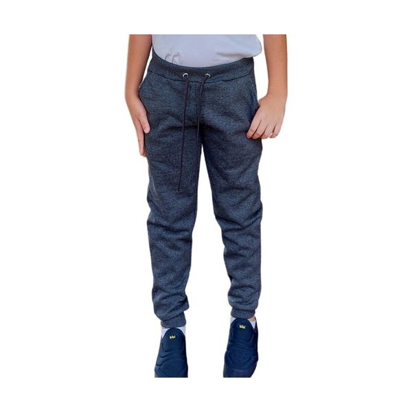 Calça Moletom Infantil Jogger C/ Elástico Feminina Masculina Grafite