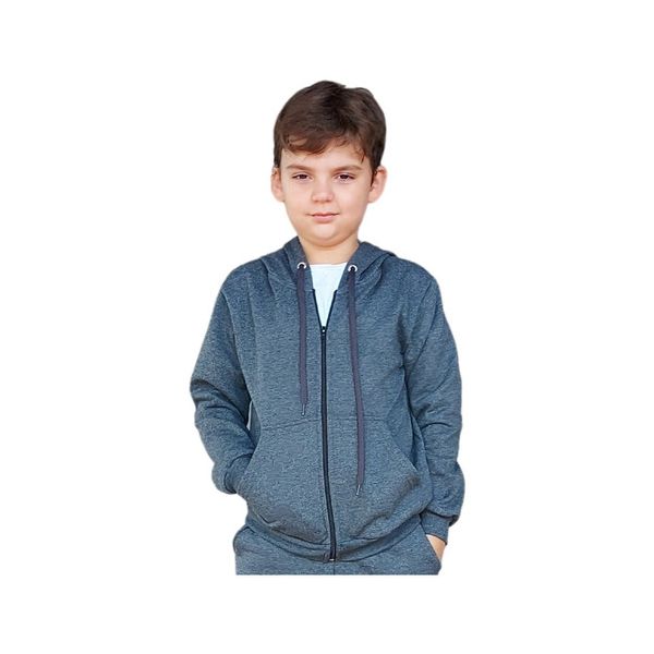 Blusa Moletom Infantil C/ Zíper Feminino Masculino Jaqueta Grafite