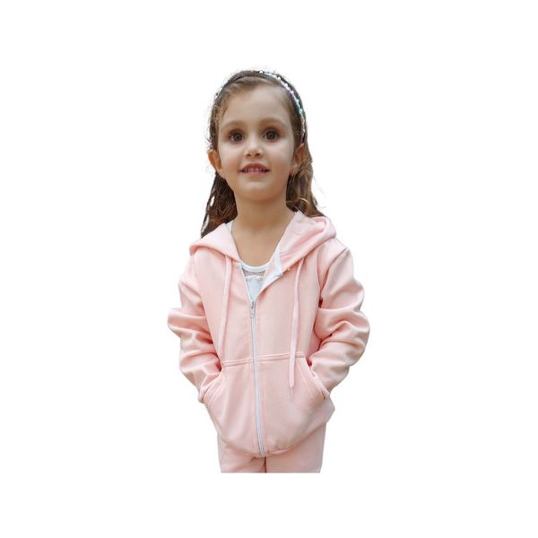 Blusa Moletom Infantil C/ Zíper Feminino Masculino Jaqueta Rosa