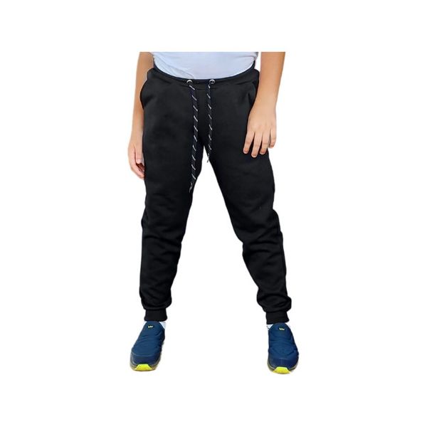 Calça Moletom Juvenil Jogger C/ Elástico Preto