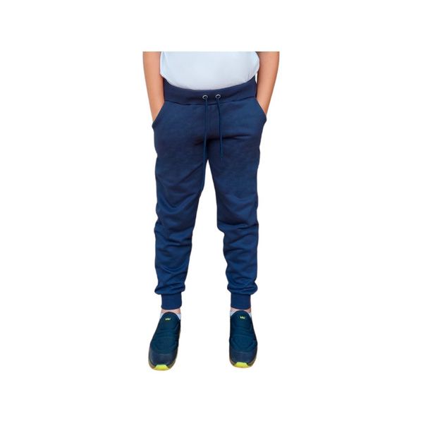Calça Moletom Juvenil Jogger C/ Elástico Azul-escuro