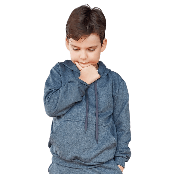 Blusa de Moletom Juvenil Canguru com Capuz Grafite