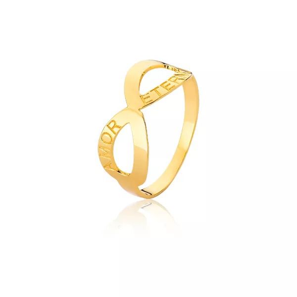 Anel Com Símbolo Do Infinito Ouro 18k - AE-A-09 - Alianças Exclusivas