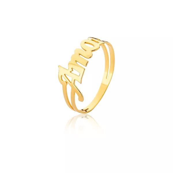 Anel Amor Em Ouro 18k