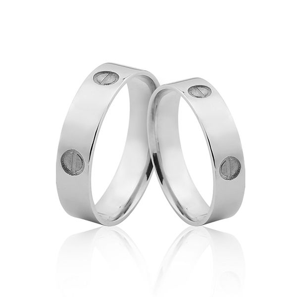 Alianças de Ouro 10k Branco - A-JN-464-B - Alianças Exclusivas