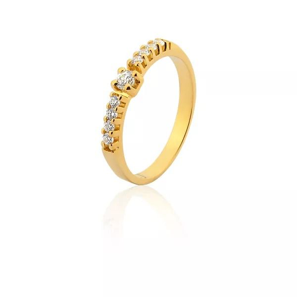 Anel De Noivado Ouro 18k Com Diamantes