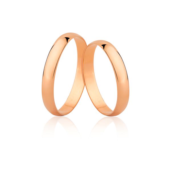 Alianças De Casamento De Ouro Rosé 18k - AE-09-R - Alianças Exclusivas