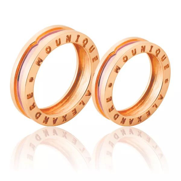 Aliança em Rose Ouro 18K - AE-JN-346-R - Alianças Exclusivas