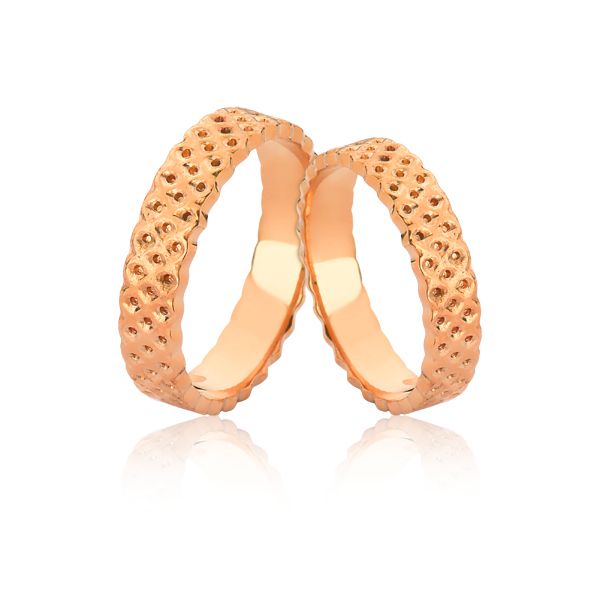 Aliança Personalizada em Ouro Rose