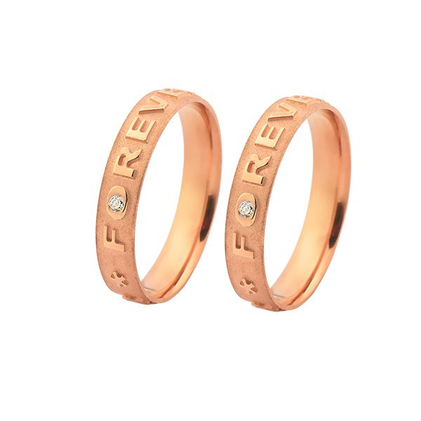 Aliança de Ouro Rose 18k Forever - A-JN-466-R - Alianças Exclusivas