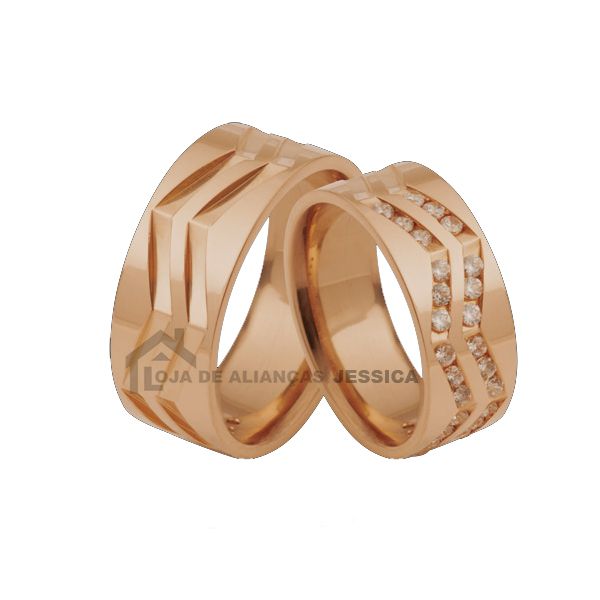 Aliança Em Ouro 18k Rose - L-DB-63-R - Alianças Exclusivas