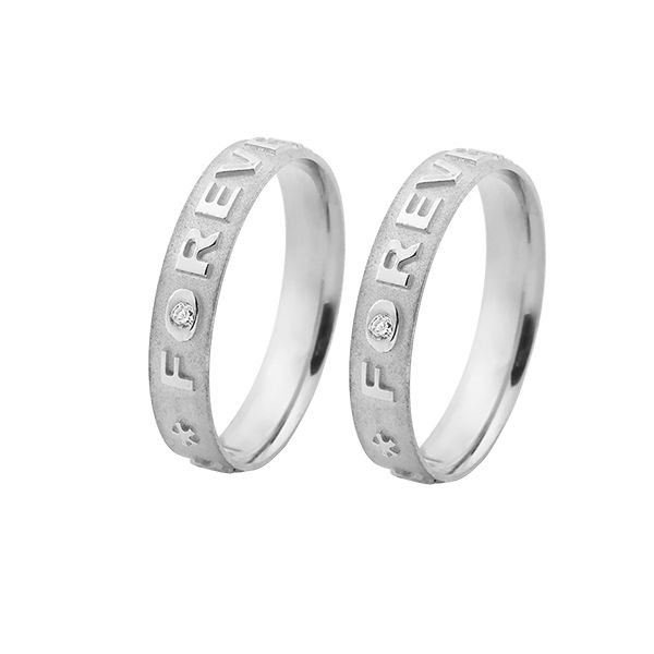 Aliança de Ouro Branco 18k Forever - A-JN-466-B - Alianças Exclusivas