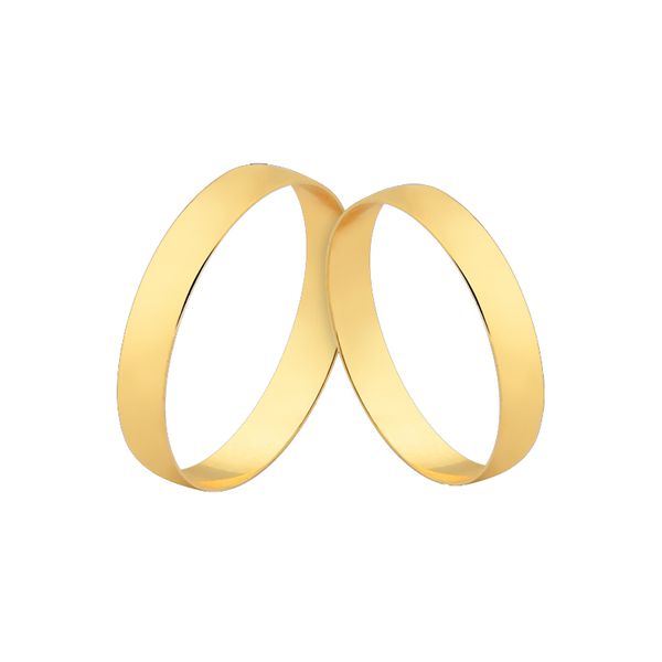 Alianças Finas De Noivado e Casamento Em Ouro Amarelo 18k - A-J-150 - Alianças Exclusivas