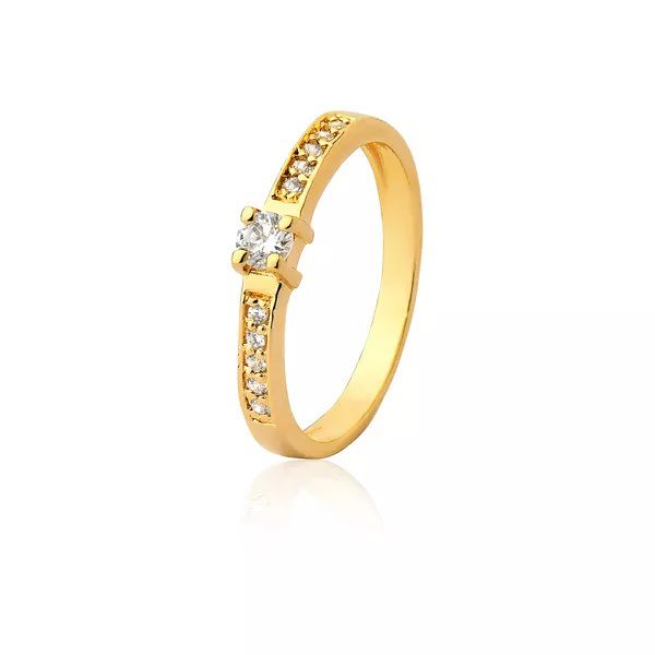 Anel De Noivado Em Ouro 18k Com Diamantes - AE-A-300 - Alianças Exclusivas