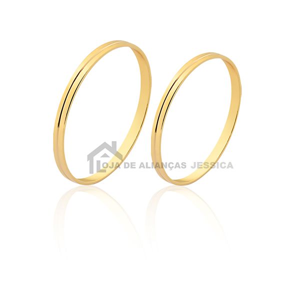 Alianças De Noivado e Casamento Em Ouro 18k - L-J-225 - Alianças Exclusivas