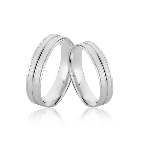 Aliança em Ouro Branco 18K 
