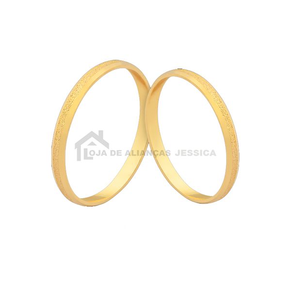 Alianças De Casamento Baratas ouro 10K - A-J-553 - Alianças Exclusivas