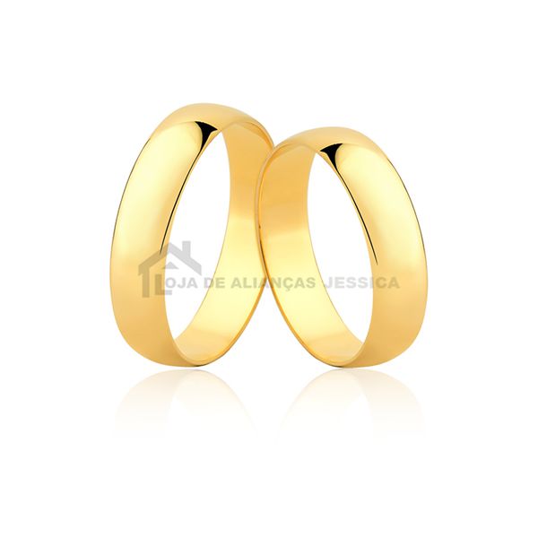 Alianças De Noivado e Casamento ouro 10k - A-CM-40 - Alianças Exclusivas