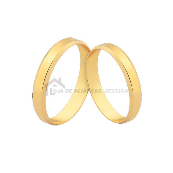 Alianças De Ouro 18k Leves - L-J-574 - Alianças Exclusivas