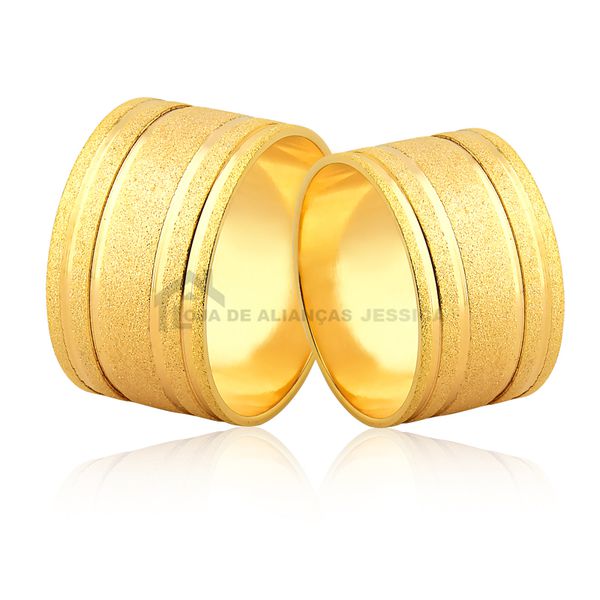 Alianças Pesadas De Ouro 18k - L-JE-591 - Alianças Exclusivas