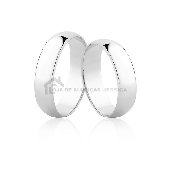 Alianças De Ouro Branco 18k 5,00mm - L-CM-50-B - Alianças Exclusivas