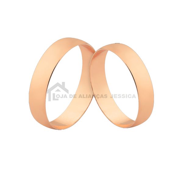 Alianças De Ouro Rosé 18k Para Casamento - L-CM-131-R - Alianças Exclusivas