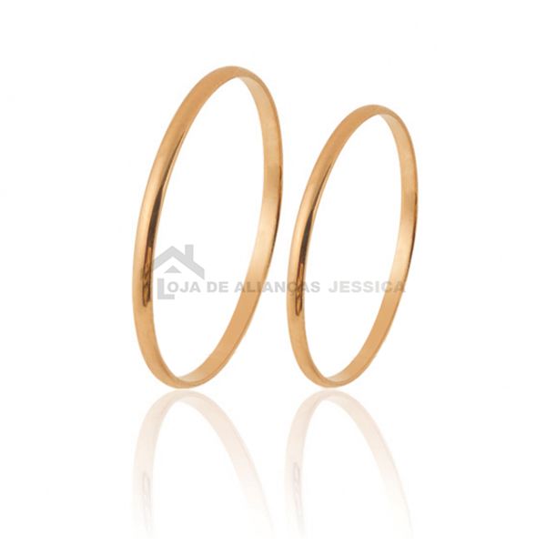 Alianças Delicada De Ouro Rosé 18k - L-CM-13-R - Alianças Exclusivas