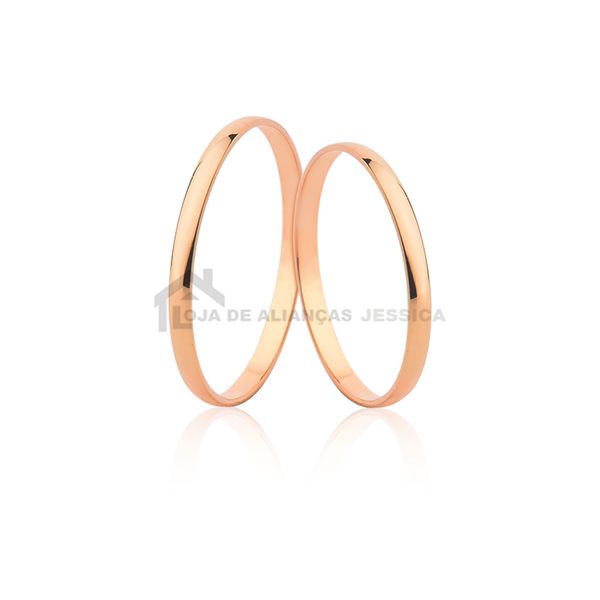 Alianças Fina De Ouro Rosé 18k - L-CM-17-R - Alianças Exclusivas