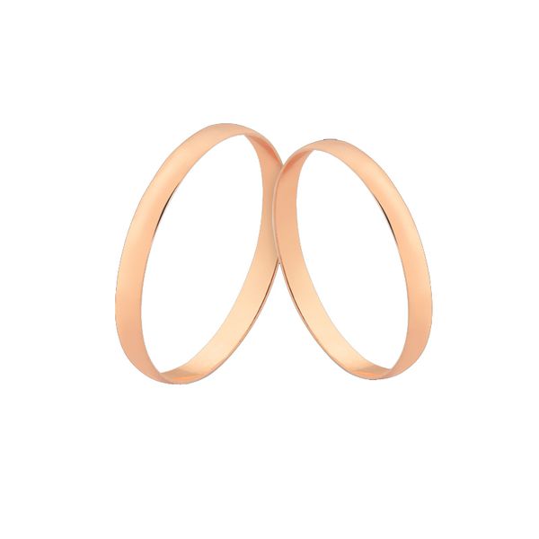 Alianças Finas De Noivado e Casamento De Ouro Rosé 18k - L-J-130-R - Alianças Exclusivas