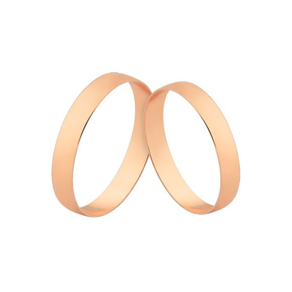 Alianças Finas De Noivado e Casamento De Ouro Rosé 18k - L-J-160-R - Alianças Exclusivas