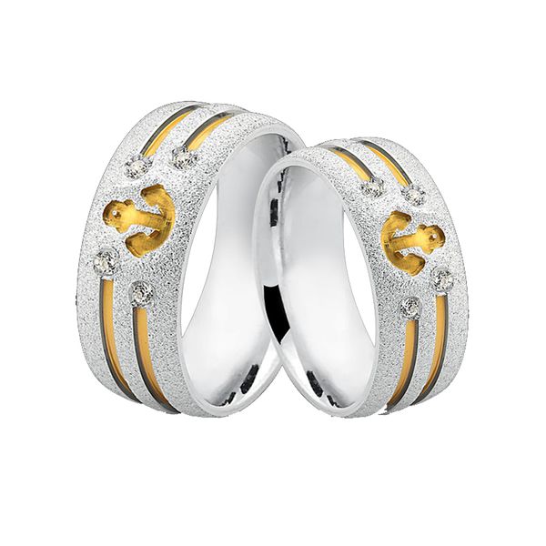 Alianças De Prata e Detalhes Banhado a Ouro