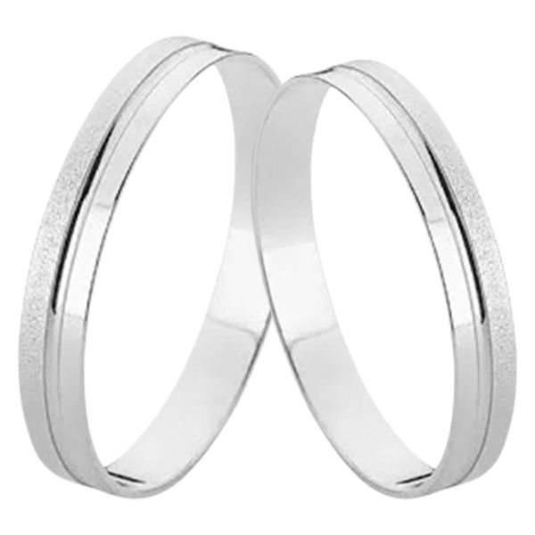 Par De Alianças Diamantadas De Prata