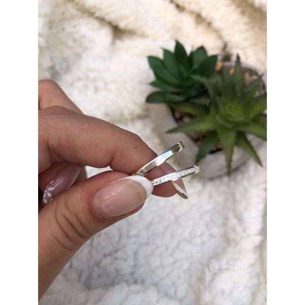 Kit Par De Alianças e Solitário De Prata