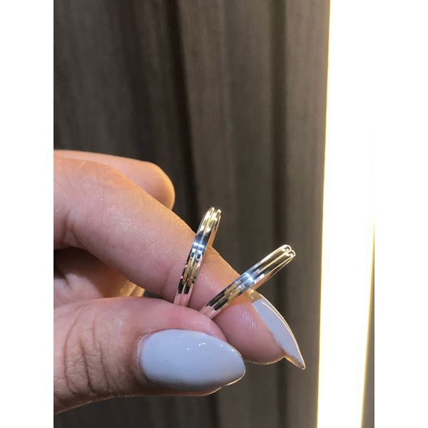 Kit Par De Alianças e Solitário De Prata