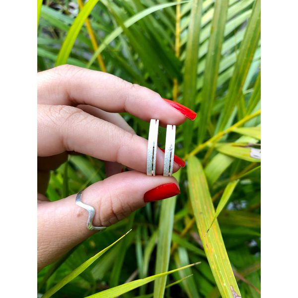 Kit Par De Alianças e Solitário De Prata