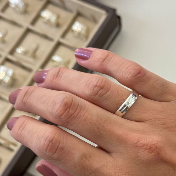 Kit Par De Alianças e Solitário De Prata