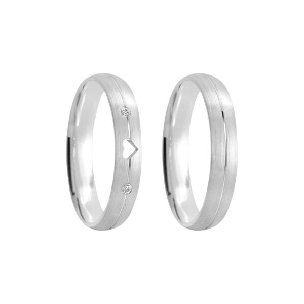 Kit Par De Alianças e Solitário De Prata