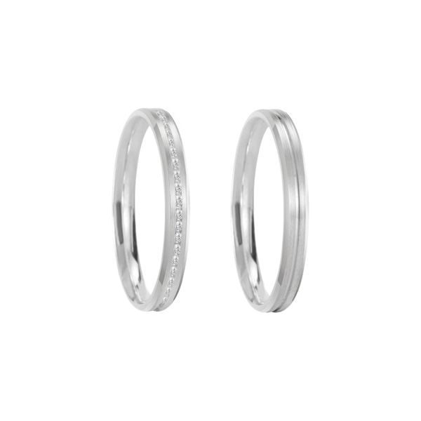 Kit Par De Alianças e Solitário De Prata