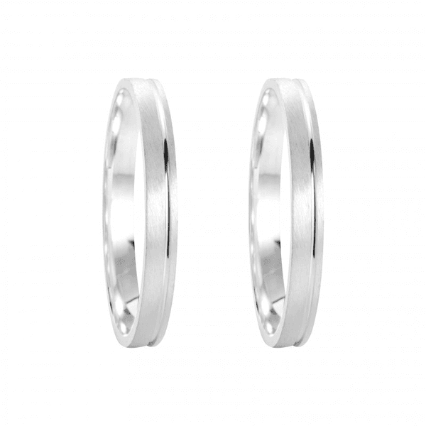 Kit Par De Alianças e Solitário De Prata