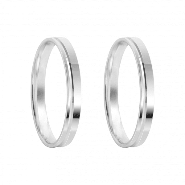 Kit Par De Alianças e Solitário De Prata