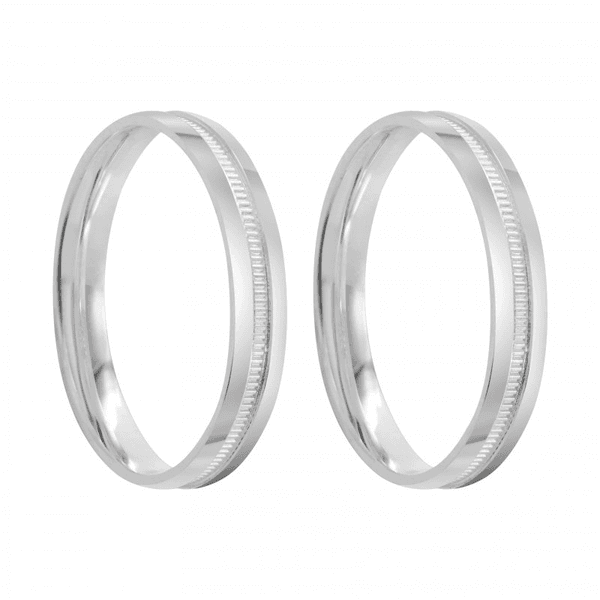 Kit Par De Alianças e Solitário De Prata