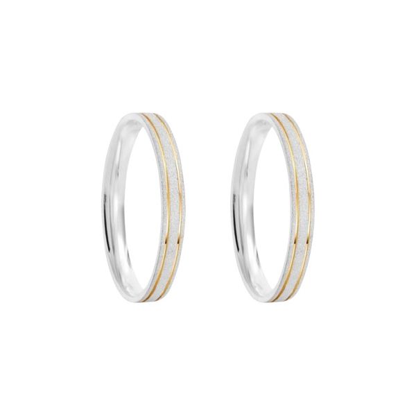 Kit Par De Alianças e Solitário De Prata