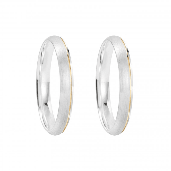 Kit Par De Alianças e Solitário De Prata